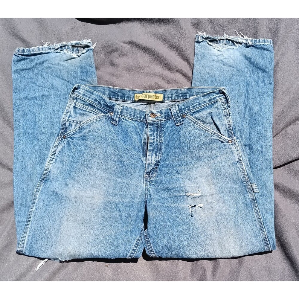 Lee Loose Fit Carpenter Jeans 36x32 Y2K Denim Distressed Workwear Streetwear
